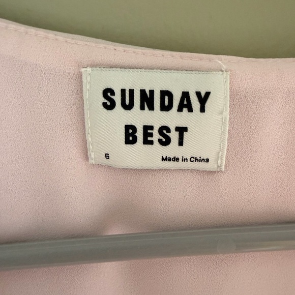 Aritzia Sunday Best Blush Pink Ruffle Wrap Mini Dress - Picture 7 of 9